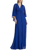 Georgette Draped Gown