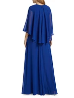 Georgette Draped Gown