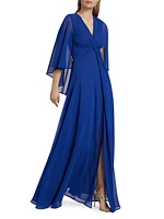 Georgette Draped Gown