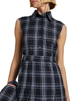 Plaid Wool-Linen Midi-Dress