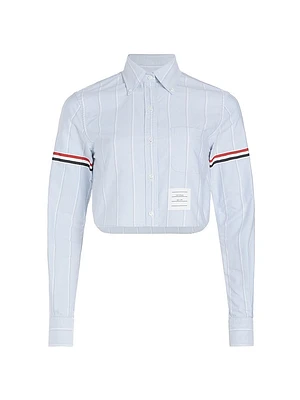 Shadow Stripe Cropped Oxford Shirt