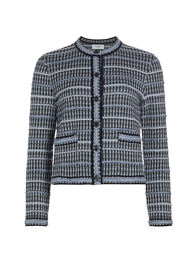 Inlay Tweed Jacquard Cardigan