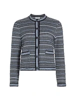 Inlay Tweed Jacquard Cardigan