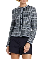 Inlay Tweed Jacquard Cardigan