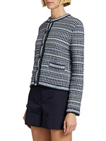 Inlay Tweed Jacquard Cardigan