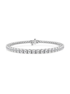 14K White Gold & Round Lab-Grown Diamond Tennis Bracelet/1.00-10.00 TCW