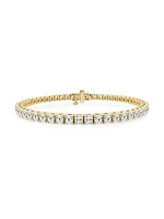 14K Yellow Gold & Round Lab-Grown Diamond 4-Prong Tennis Bracelet/5.00-20.00 TCW