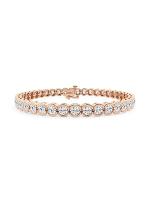 14K Rose Gold & Round Lab-Grown Diamond Bezel Tennis Bracelet/1.00-10.00 TCW