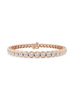 14K Rose Gold & Round Lab-Grown Diamond Bezel Tennis Bracelet/1.00-10.00 TCW