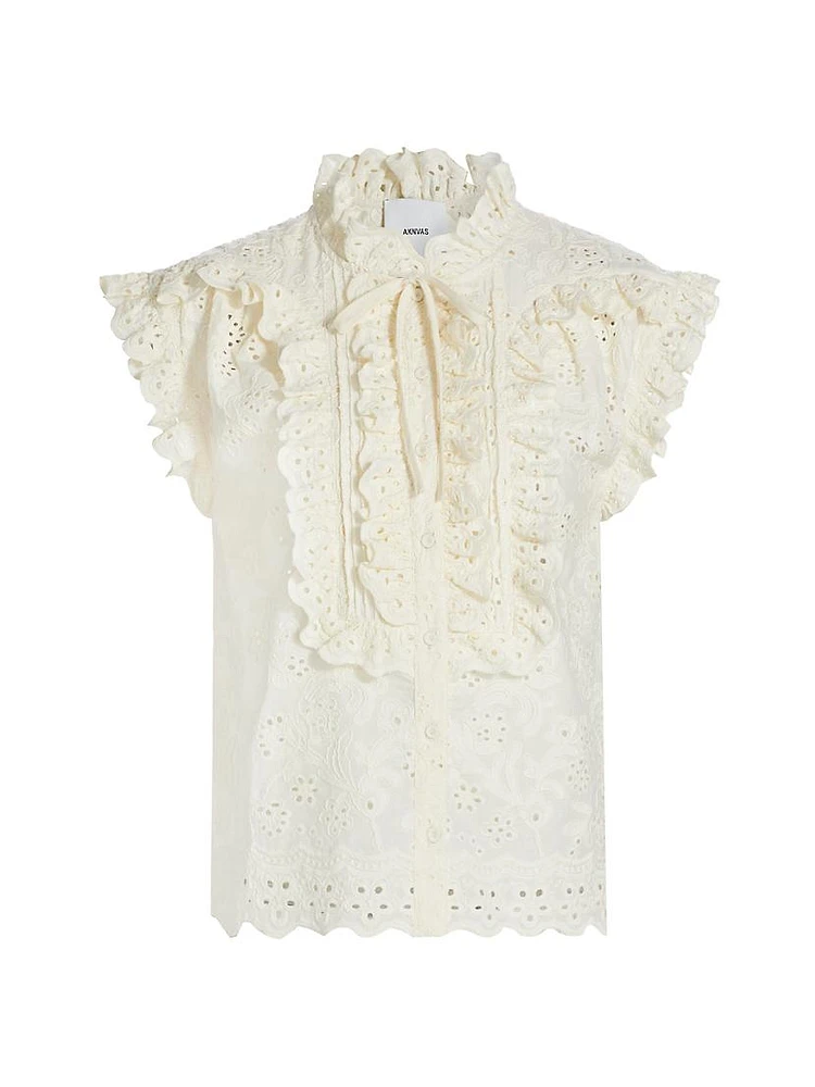 Louise Eyelet Cotton Shirt