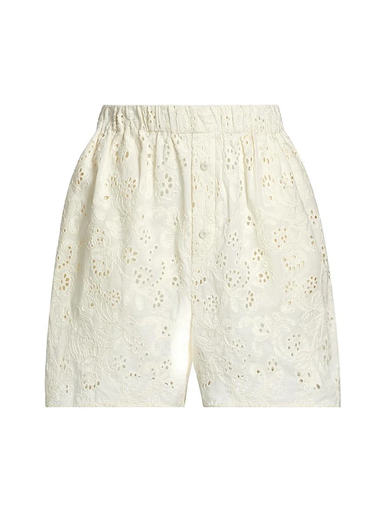 Kudo Eyelet Cotton Shorts