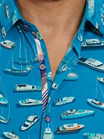 Boat Marina Stretch Cotton-Blend Shirt