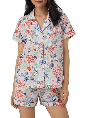 Coral Reef Cotton-Silk Short Pajamas