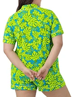 Trina Palm Leaves Boxer Short-Sleeve Pajamas