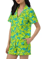 Trina Palm Leaves Boxer Short-Sleeve Pajamas