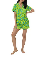 Trina Palm Leaves Boxer Short-Sleeve Pajamas