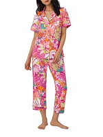 Fiesta Floral Crop Short-Sleeve Pajamas