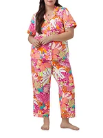 Fiesta Floral Crop Short-Sleeve Pajamas