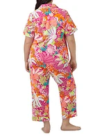 Fiesta Floral Crop Short-Sleeve Pajamas