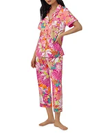 Fiesta Floral Crop Short-Sleeve Pajamas