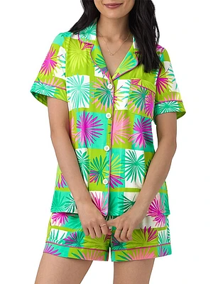 Tropical Tile Boxer Short-Sleeve Pajamas