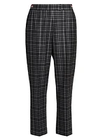 Gingham Wool Side-Tab Trousers