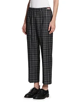 Gingham Wool Side-Tab Trousers