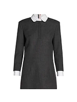 Virgin Wool Collared Shift Dress