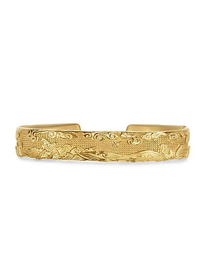 Waves Cuff Bracelet in 18K Yellow Gold, 12MM