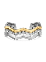 Zig Zag Stax™ Three Row Cuff Bracelet Sterling Silver