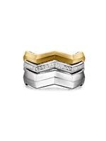 Zig Zag Stax™ Three Row Ring Sterling Silver