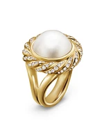 Pearl Classics Cable Halo Ring 18K Yellow Gold