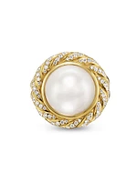 Pearl Classics Cable Halo Ring 18K Yellow Gold