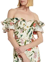 Floral Off-the-Shoulder Sheath Cocktail Dress