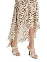 Lace Crochet HIgh-Low Cocktail Dress