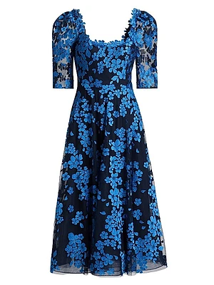 Floral Lace Fit-N-Flare Dress