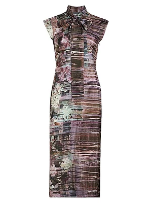 Floral Silk Midi-Dress