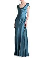 Cap Sleeve Satin Dress