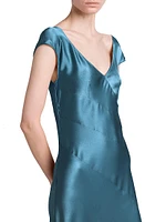 Cap Sleeve Satin Dress