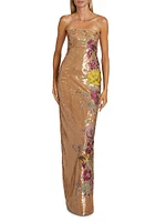 Suzie Sequin Floral Column Gown