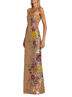 Suzie Sequin Floral Column Gown