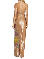 Suzie Sequin Floral Column Gown