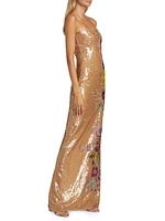 Suzie Sequin Floral Column Gown