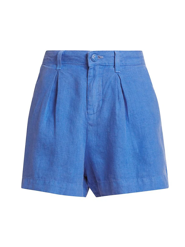 Zahari Pleated Linen Shorts