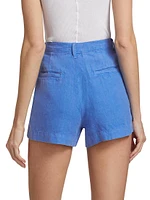 Zahari Pleated Linen Shorts