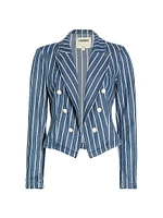 Wayne Striped Denim Crop Jacket