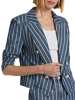 Wayne Striped Denim Crop Jacket