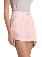 Zahari Pleated Linen Shorts