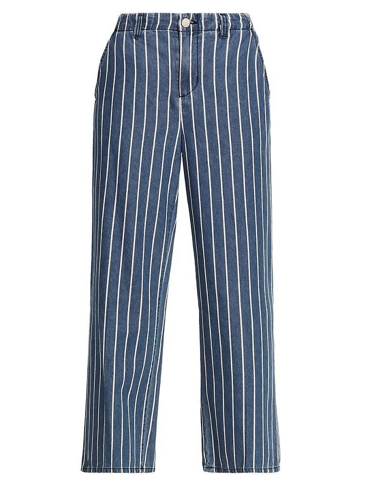 Zayne Striped Denim Crop Trousers