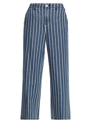 Zayne Striped Denim Crop Trousers